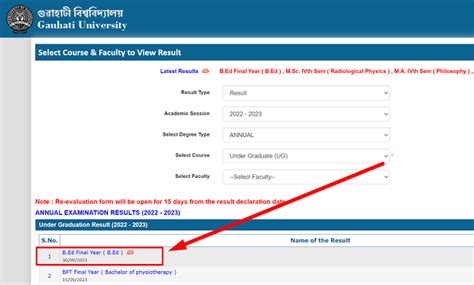 B.Ed Final Year Result 2023 GU Direct Link .
